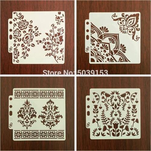 Phoenix flower Layering Hollow Stencils Stamping Scrapbooking Embossing Wall Painting Pre-drawing Ruler Masking Spray Template