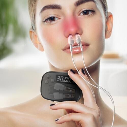 Secure Cold Laser Nose Rhinitis Allergy Reliever Treatment Sinusitis Red LED Light Therapy Health Care