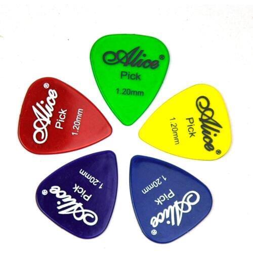 Lots of 100pcs Alice AP-H 1.2mm Glossy Clear Transparent PC Guitar Picks Mixed Colors