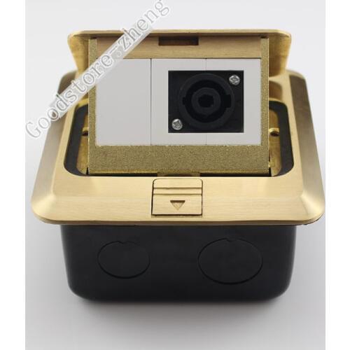 Bronze Pop-up Stage Speaker Stand Pole Socket Floor Panel Ground Outlet Receptacle