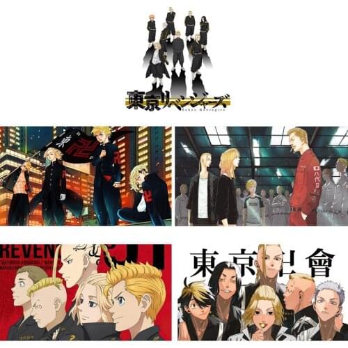 29*42CM Japanese Anime Tokyo Revengers Paper Poster Hanagaki Takemichi Ken Ryuguji Figure Posters Home Wall Door Decoration