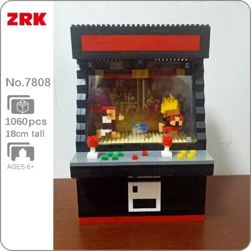 CB ZRK 7808 Fighting Video Game Machine Black 3D Model 1060pcs DIY Mini Diamond Blocks Bricks Building Toy For Children No Box