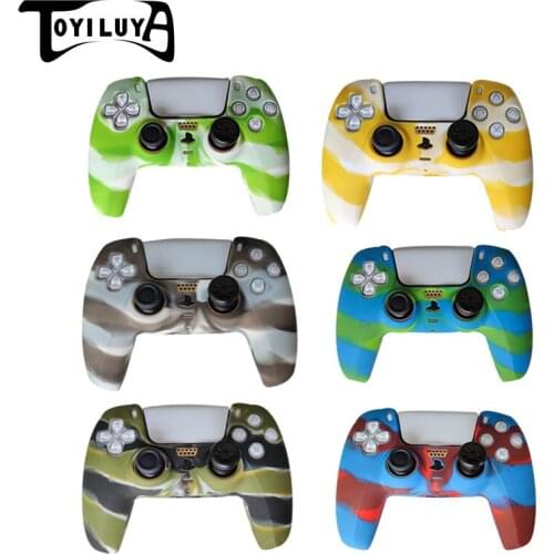Striped Playstation 5 PS Game Controller Shell Soft Flexible Protective Cover Protects The Skin From Oily