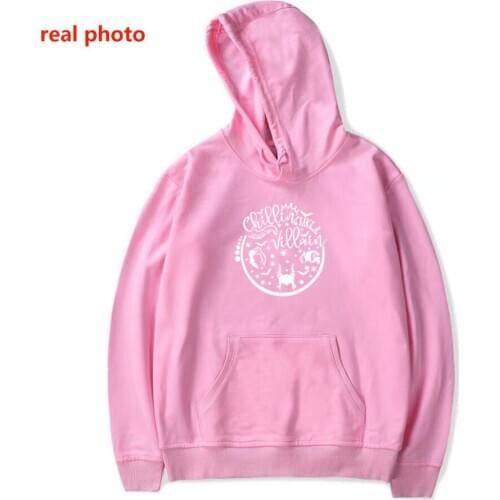 Chillin Like A Villain halloween Fashion Hoodies O Neck Cotton Women Sweatshirt Pullover Clothing Full Long sleeve aesthetic