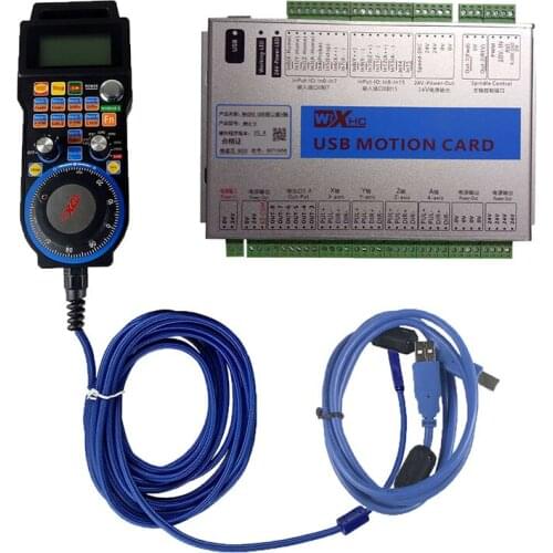 CNC Mach3 USB controller CNC kitXHC MKX-V 3 4 6 axis Ethernet motion control card LHB04B wired MPG pendant handwheel