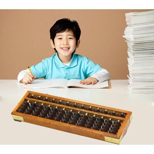 Wooden 13 Digits Abacus Soroban Beads Column Kid School Learning Aids Tool Math Business Chinese Traditional Abacus Educational