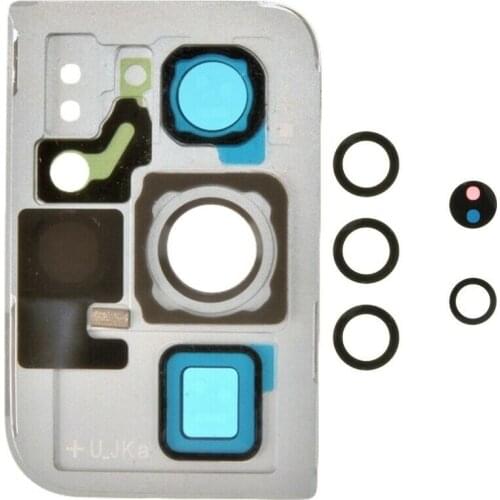 For Samsung Galaxy S21 Ultra 5G SM-G998 Silver/Black Color Back Camera Lens Frame with Cover
