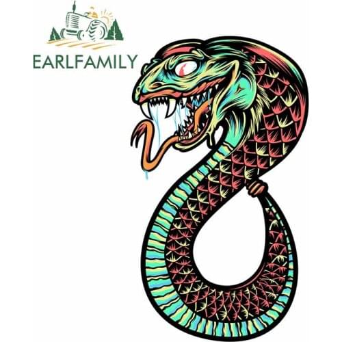 EARLFAMILY 13cm x 7.6cm for The Fearsome Serpents Fangs Vinyl Car Wrap Bumper Car Stickers RV Cartoon Motorcycle Surfboard Decal