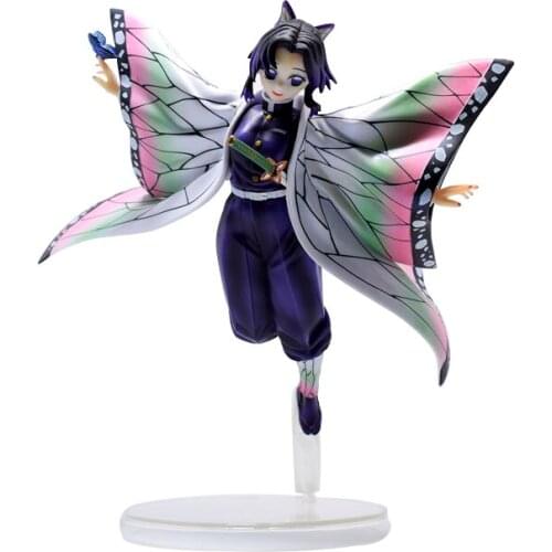20cm Anime Demon Slayer Kochou Shinobu Action Figure PVC Kimetsu No Yaiba Shinobu Kocho Collection Model Dolls Toys for Gift