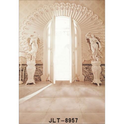 Photography Backdrops Photocall for Wedding Children Angles sculpture Carving Wall White Door Vinyl Cloth Background for Photos