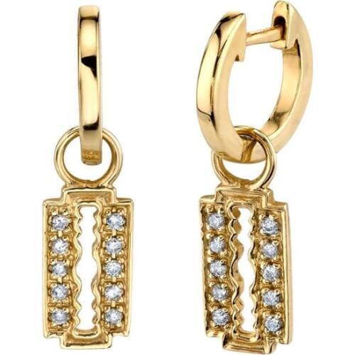 Geometric dangle drop earring Gold silver color micro pave sparking bling cz fashion gorgeous european women jewelry