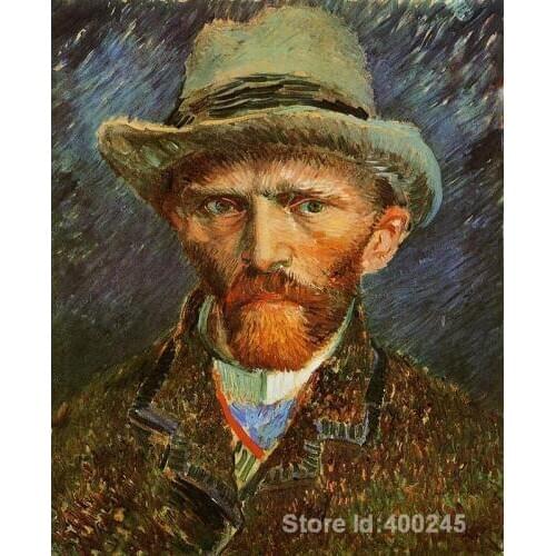 Vincent Van Gogh paintings of Self Portrait with a Grey Felt Hat modern art High quality Hand painted