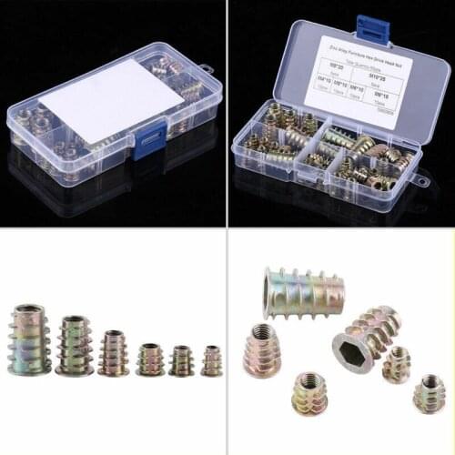 50x M4/M5/M6/M8/M10 Zinc Alloy Hex Socket Screw-in Threaded Insert Nuts Kits yfq