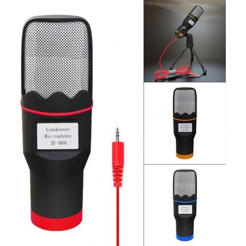 Condenser Microphone 3.5mm Plug Home Stereo Mic Desktop Tripod Studio for PC Video Skype Chatting Gaming Podcast Recording