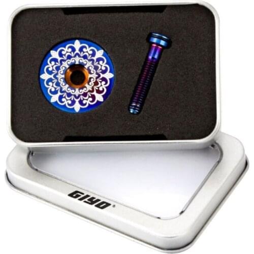 Lightweight Titanium Alloy Bicycle Headset Cap + M6*30mm Bike Headset Stem Bolt Screw Bicycle Parts