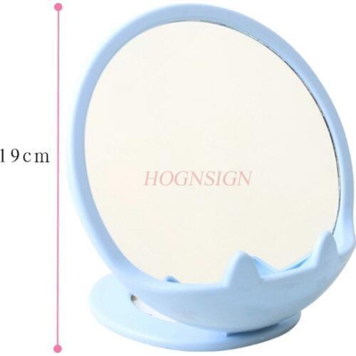 Small Mirror Makeup Mirror Simple Desktop Colorful Dressing Mirror Portable Round Princess Mirror With Storage Box Sale