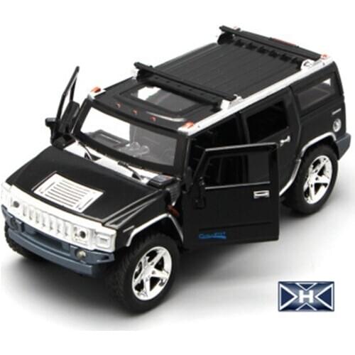 New Hummer H2 off-road alloy car model sound and light pull back car model boy trolley toy childrens birthday gift