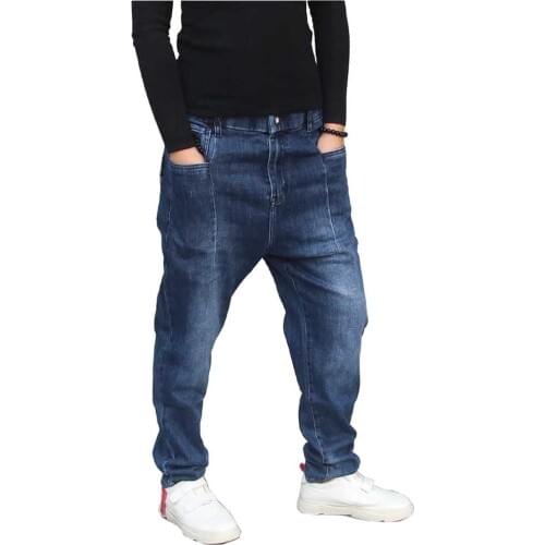 Trendy Harem Jeans Men Casual Denim Pants Loose Baggy Jeans Trousers Streetwear Hiphop Jeans Men Clothing