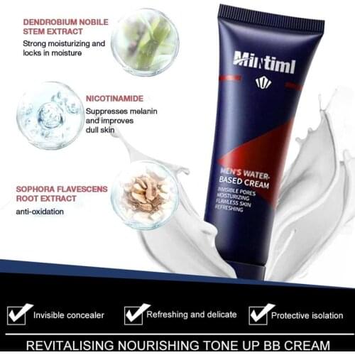 Mens Face Cream Concealer Acne Marks Special Lazy Cream Moisturizing Natural Color Male Bb Cream Waterproof and Sweat Proof Set