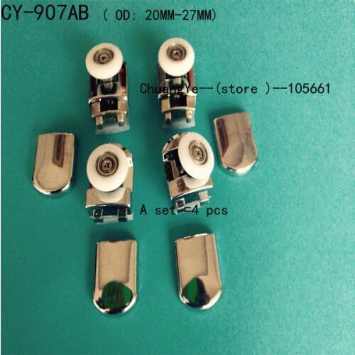 Set of 4 Shower Door Rollers/Runners/Hooks/Guides 20MM-27MM Wheels Diameter