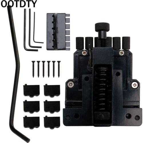OOTDTY Black 6 String Guitar Tailpiece Tremolo Bridge For Headless Guitar