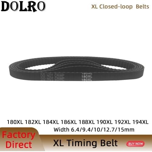 XL Timing Belt 180/182/184/186/188/190/192/194XL Width6.4/9.4/10/15mm Closed Loop Toothed Transmisson Rubber Timing Pulley Belt
