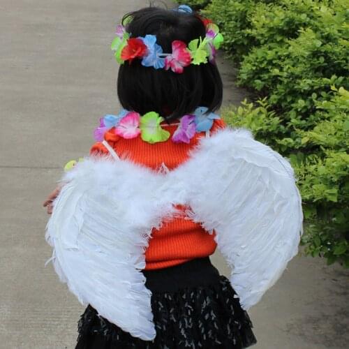 Christmas Childrens Masquerade Performance Costumes Game Props White Angel Feather Wings Party Supplies Cosplay Accessories