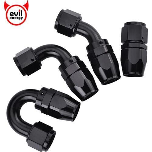 Evil energy AN8 Oil Fuel Swivel Hose 0 45 90 180 Degree Anoized Aluminum Hose End Oil Cooler Kits Black