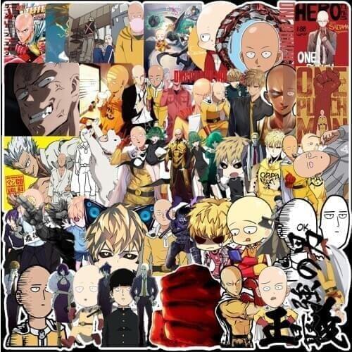 10/57PCS ONE PUNCH-MAN Stickers ONE PUNCH MAN Saitama Genos Toys Model Luggage Moto Car Suitcase Laptop Skateboard Waterproof