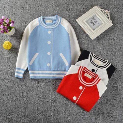New Autumn Boys Girls Sweater Kids Children Fashion Baseball Pullovers Jumper Sweater Girl Knitwear Baby Girls Clothes Outerwear