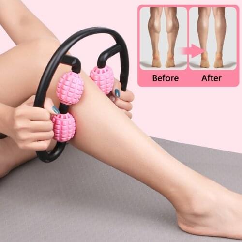 U Shape Yoga Massage Roller Arm Leg Neck Muscle Massager for Fitness Yoga Pilates Sports Accesories 4 Wheels Roller Massager