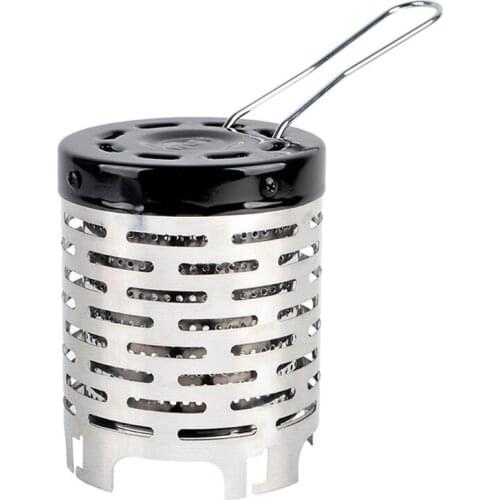 Outdoor Mini Heater Stove Stainless Steel Camping Tent Warming Stove Cover Survival Gas Heater Stove X7JD