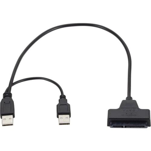 USB 2.0 SATA 7+15Pin to USB 2.0 Adapter Cable For 2.5 HDD Laptop Hard Disk Drive Extension Cable For PC / Laptop Black