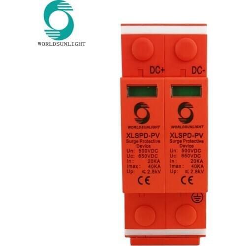 TUV CE SPD DC 500V 800V 1000V Surge Protective Device 2P 20KA~40KA Low-voltage Arrester House din rail 2 Poles Protector DC500V