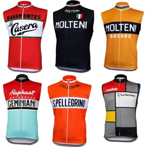 Molteni retro cycling jersey men sleeveless classic summer black cycling clothing mtb bike wear jersey maillot ciclismo
