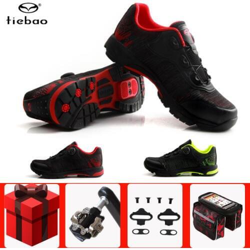 TIEBAO cycling shoes leisure sapatilha ciclismo mtb men mountain bike shoes self-locking breathable spd pedals Athletic bicycle