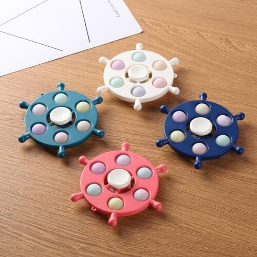 Fun Finger Bubble Keychain Gyro Baby Sensory Training Toy Anti-stress Relaxing Autism Toys Random Color Spinner dropshipping#22
