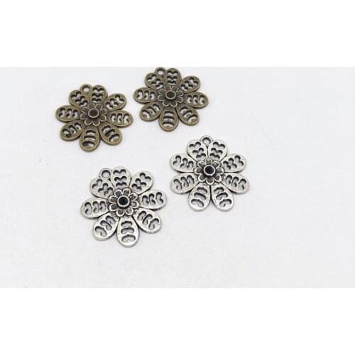 Vintage 17 pcs Hollow flower charms fit DIY Handmade Jewelry Making Earrings necklace bracelet Crafts Souvenir