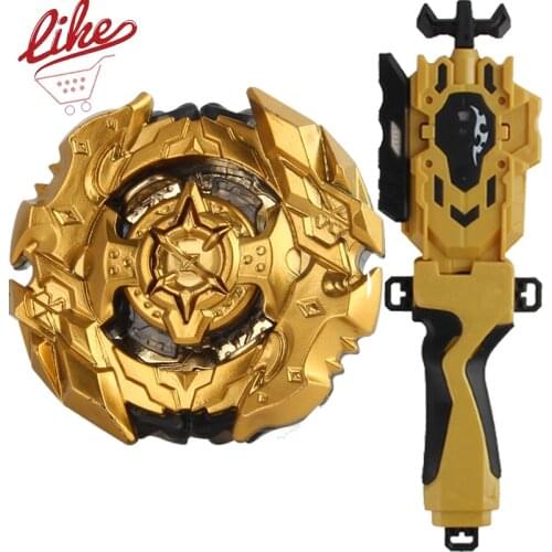 Laike Burst B-128 Alloy Cho-Z Spriggan Spryzen Gold B128 Spinning Top with Launcher Handle Set Toys for Children