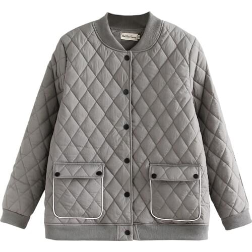 Womens Down Cotton Coat Middle-aged Mother Winter Jackets V-neck Long Sleeve Keep Warm Casual Pocket Outwear Plus Size 4XL W137