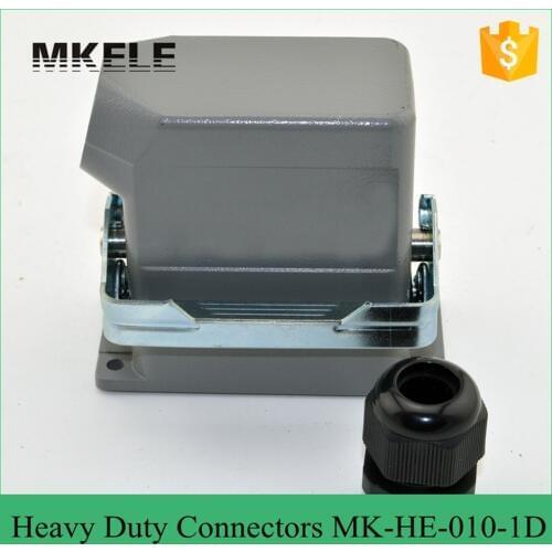10 Pin 16A 400/500V Wholesale Heavy Duty Waterproof Electrica Rectangular 10 Core Air Plug Runner Connector MK-HE-010-1D