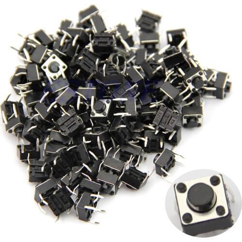100pcs 6*6*5mm 4pin Quality Mini Micro Momentary Tactile Push Button Switch H02