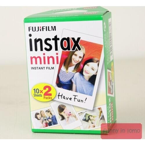 20pcs/box fujifilm instax mini 8 9 film 20 sheets for camera Instant mini 7s 25 50s 90 Photo Paper White Edge 3 inch wide film