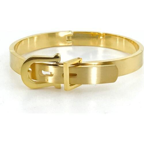 316 L Quality Italian Buckle Belt Men Steel Bracelet Bangle