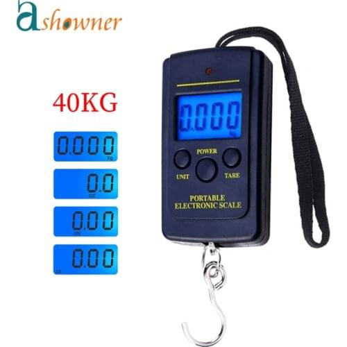 40kg x 10g Mini Digital Scale For Fishing Luggage Travel Weighting Steelyard Portable Electronic Hanging Hook Scale