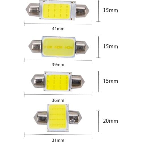 500pcs C10W 31mm 36mm 39mm 41mm C5W Car led COB chips Auto COB Car Dome Festoon Interior License Plate reading Lights