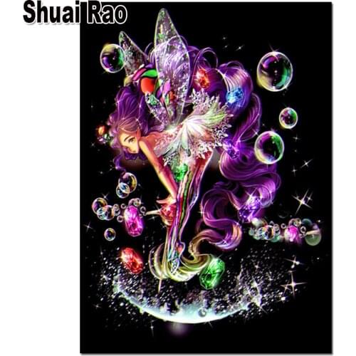 5d Cross Stitch Home Decor Colorful Cute Cartoon Girl DIY diamond painting Mosaic Pattern Square Diamond Embroidery Kit children