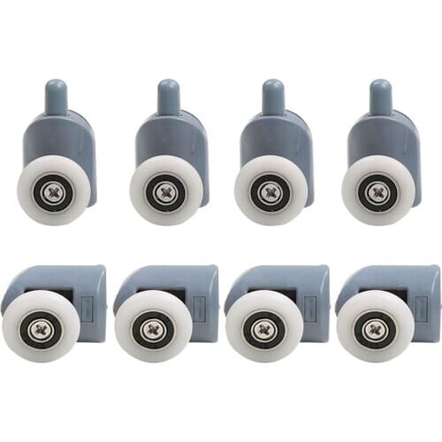8PCS Up and down Single Wheel Nylon Bouncing Wheel Bathroom Glass Sliding Door Pulley Shower Room Accessories
