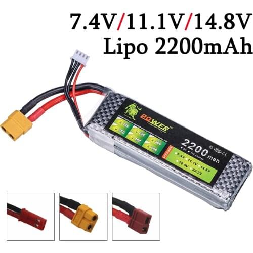RC Toys battery 7.4v 11.1v 14.8v Lipo Battery For RC Toys Car Boats Drone spare Parts 2200mAh 2s 3s 4s Battery T/XT60/JST Plug