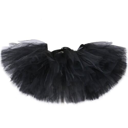 Black Tutu Skirt Girl Handmade Fluffy Children Tulle Skirt Girls Dance Ballet Pettiskirt Tutu Baby Kids Birthday Party Skirt
